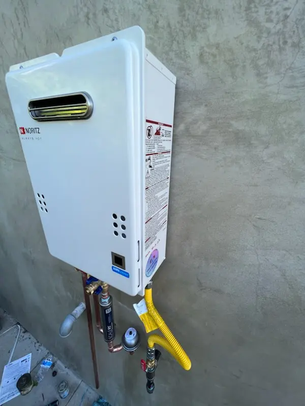 Tankless water heater installation for Martins Cove Farm homes